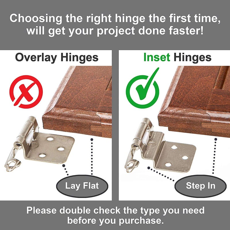 DecoBasics 3/8"" Inset Cabinet Hinges Bronze (5 Pair -10 Pcs) Oil Rubbed Bronze Offset Self Closing Cabinet Hinges for Kitchen Cabinets w/Bumpers & Upgraded Screws - Image 2